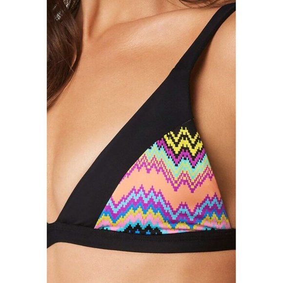PQ PilyQ Clara Mix Up Halter Bikini Swim Top Size D Swimsuit Triangle Multi - Picture 3 of 8